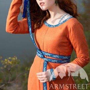 Armstreet "Sea Born" long fabric belt in wave azure, size M